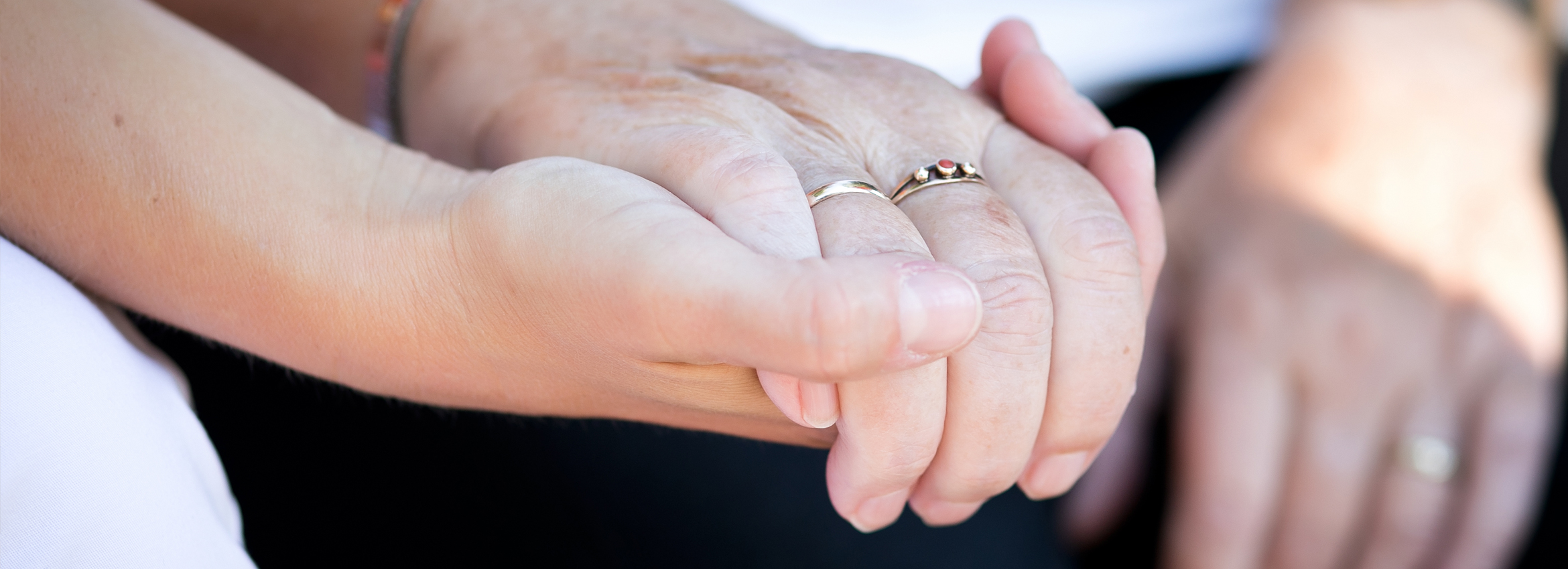 Das Unternehmen der Burchard Führer GmbH Eine Hand einer Pflegerin hält die hand einer Seniorin